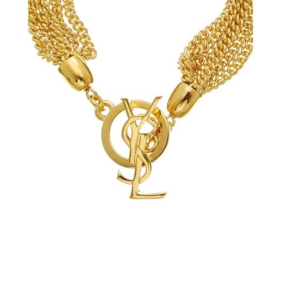 Saint Laurent Cassandre Chain Toggle Bracelet, Gold - Picture 2 of 3